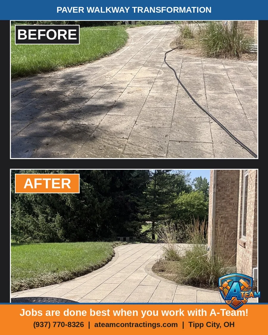 Paver pressure wash before and after
