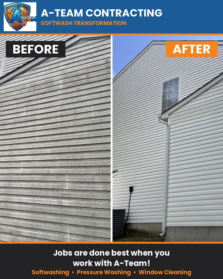 Soft washing siding before and after